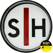 Button S | H (slechthorend) met speld - wit