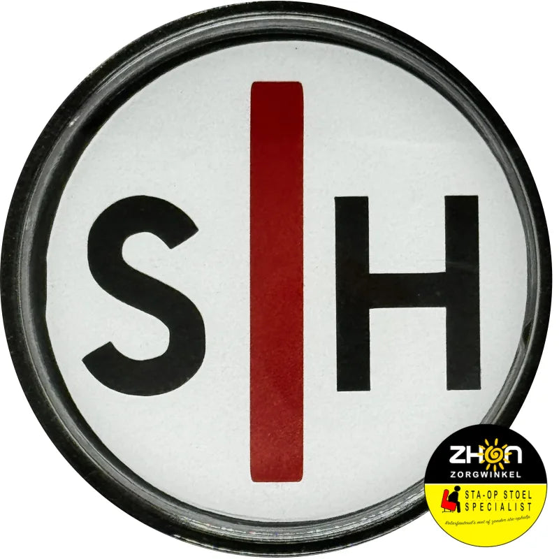 Button S | H (slechthorend) met speld - wit